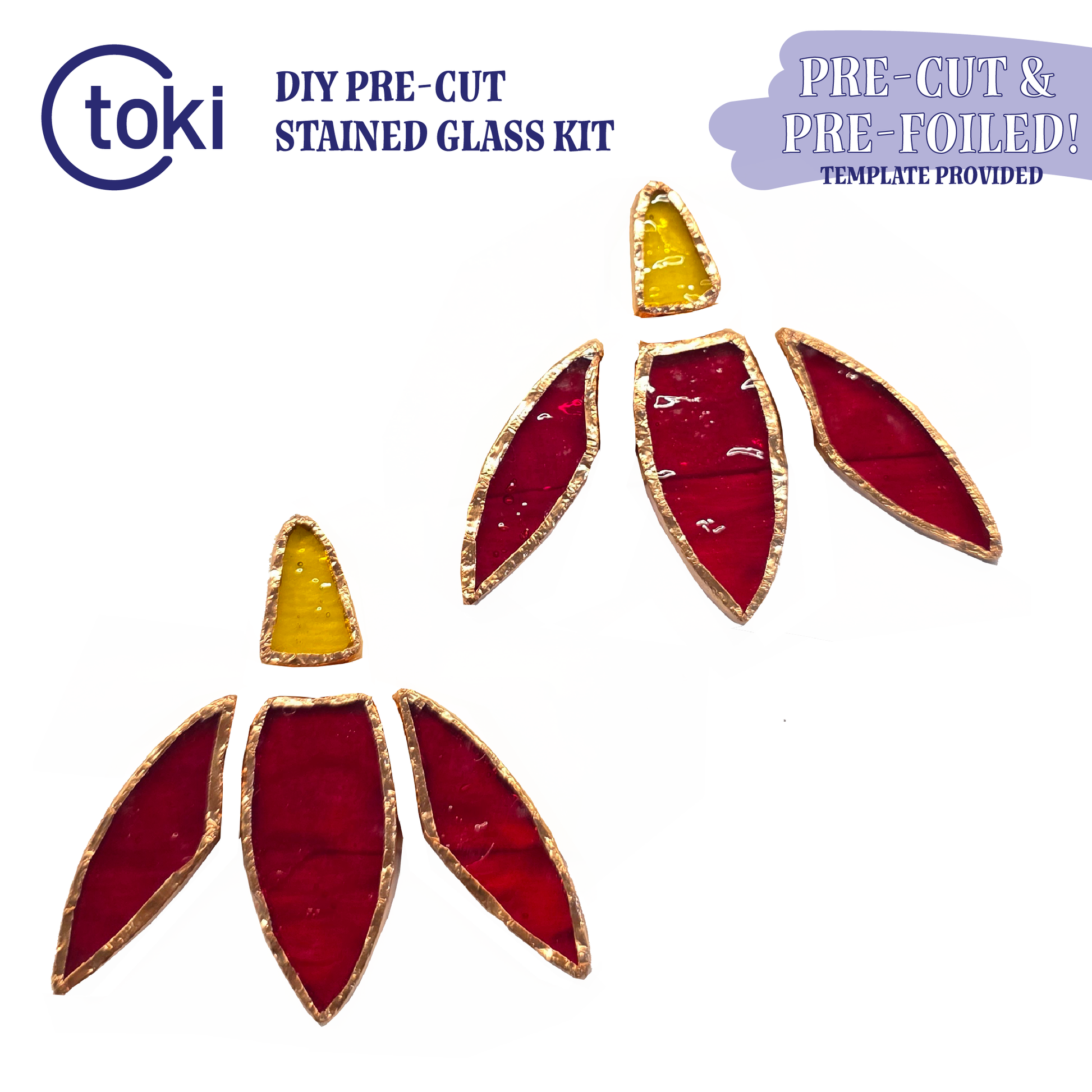 Pre-Cut Flower Ear Ring Stained Glass DIY