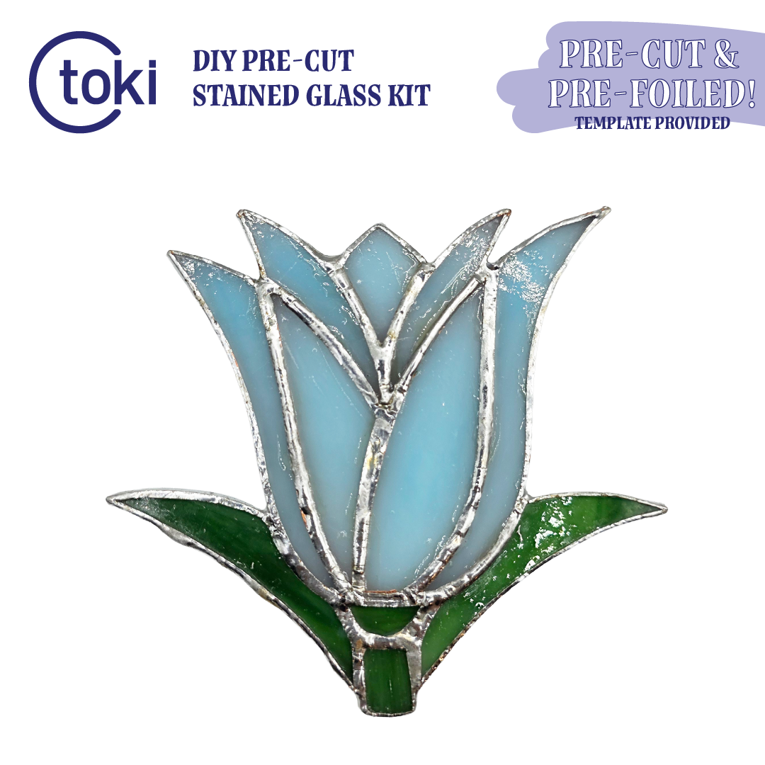 Pre-Cut Flower Stained Glass DIY Coaster