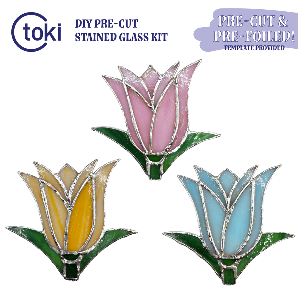 Pre-Cut Flower Stained Glass DIY Coaster