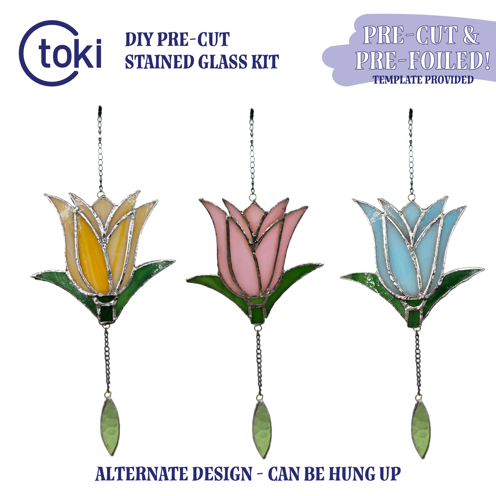 Pre-Cut Flower Stained Glass DIY Coaster