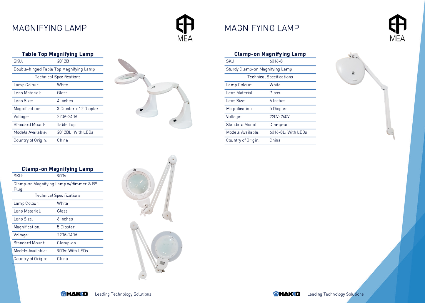 Hakko Products Pte Ltd_ Clamp-On Magnifying Lamp full specification list_ Hakko Products