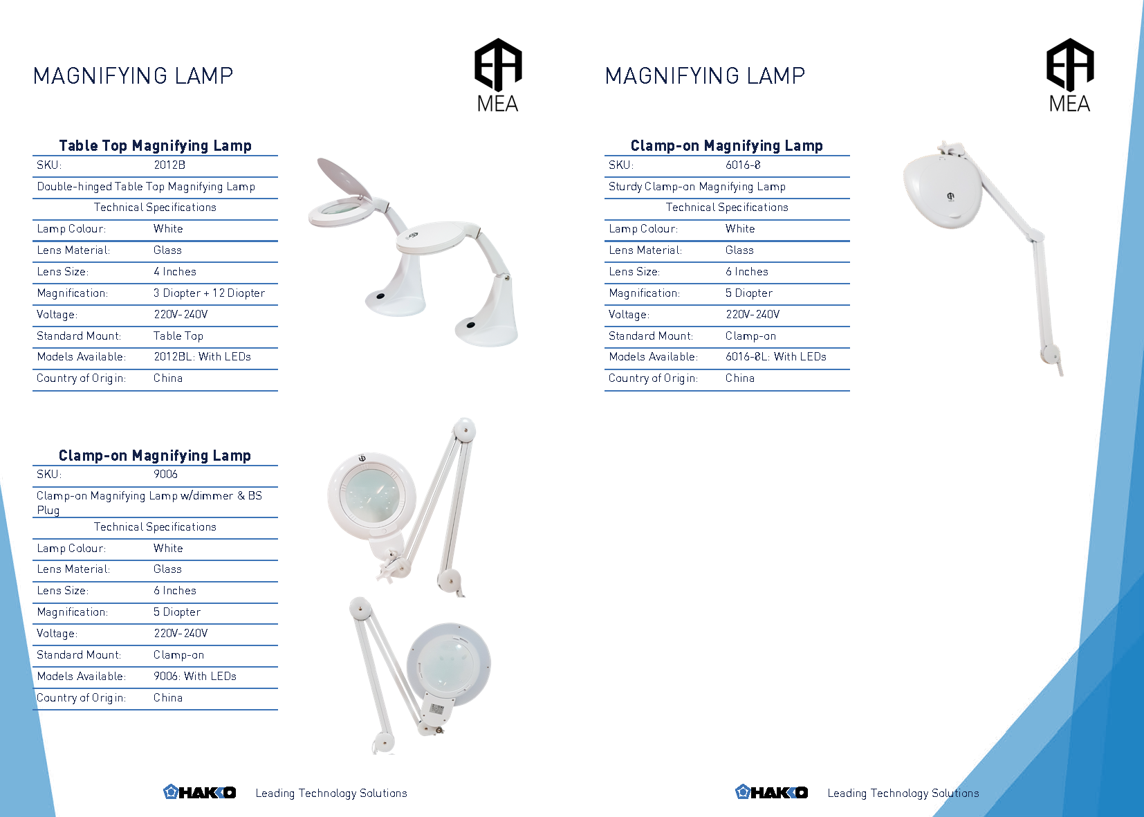 Hakko Products Pte Ltd_ Clamp-On Magnifying Lamp full specification list_ Hakko Products
