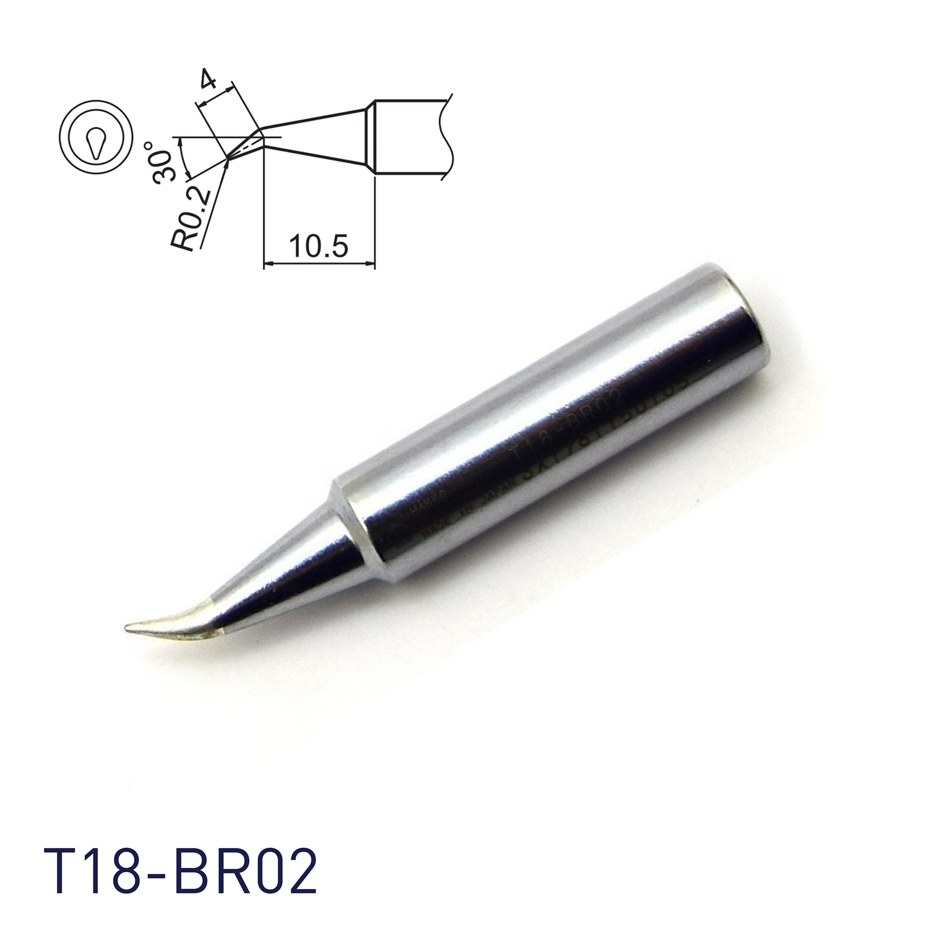 白光 こて先/0.2BR型 T18-BR02 tf8su2k Hakko T18-BR02 Shape-0.2BR Soldering Tip – Hakko Products