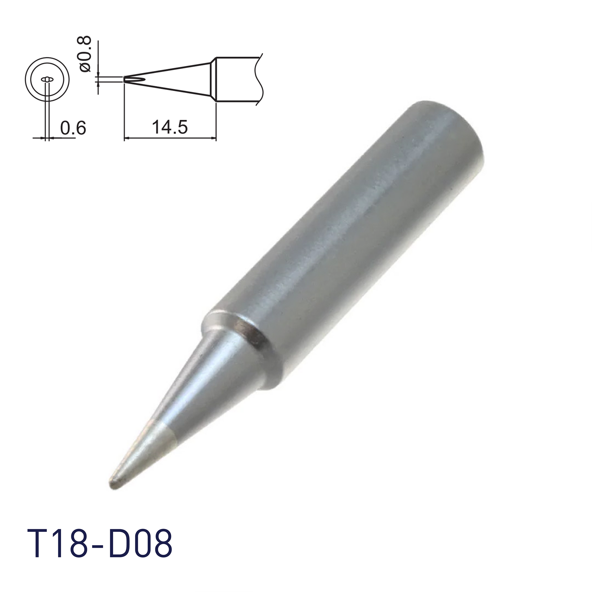 Ｋ5 Hakko T18-D08 Shape-0.8D Soldering Tip – Hakko Products